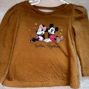 Brown Minnie & Mickey Mouse shirt